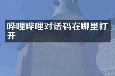 哔哩哔哩对话码在哪里打开