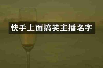 快手上面搞笑主播名字