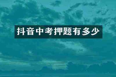 抖音中考押题有多少
