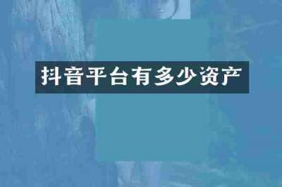 抖音平台有多少资产
