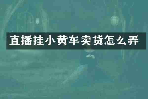 直播挂小黄车卖货怎么弄