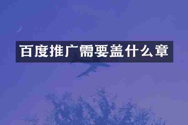 百度推广需要盖什么章