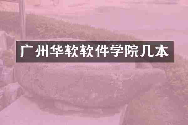 广州华软软件学院几本