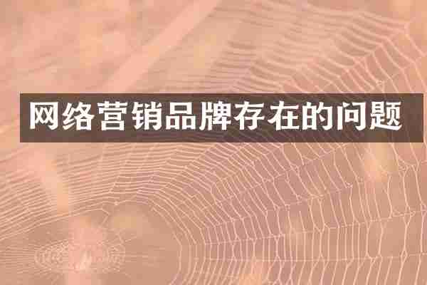 网络营销品牌存在的问题