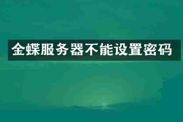 金蝶服务器不能设置密码