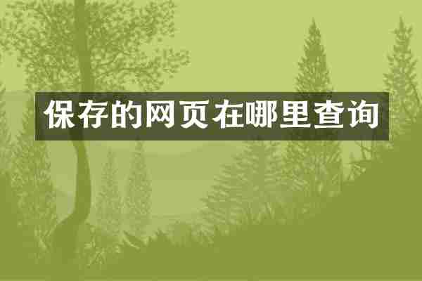 保存的网页在哪里查询