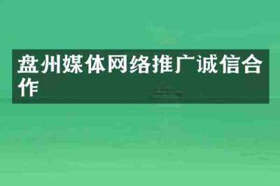 盘州媒体网络推广诚信合作