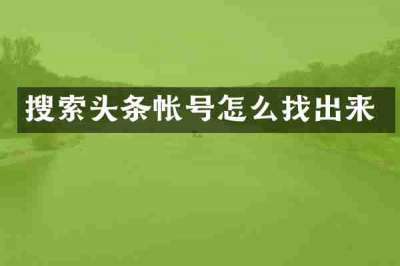 搜索头条帐号怎么找出来