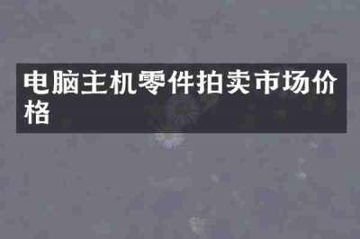 电脑主机零件拍卖市场价格