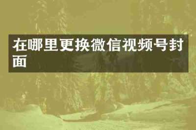 在哪里更换微信视频号封面