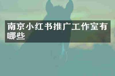 南京小红书推广工作室有哪些