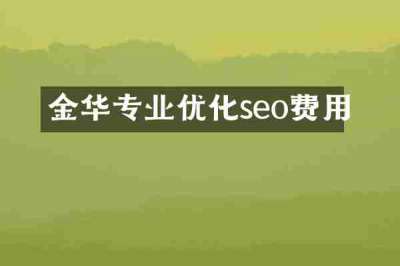金华专业优化seo费用