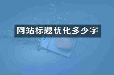 网站标题优化多少字