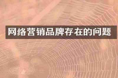 网络营销品牌存在的问题