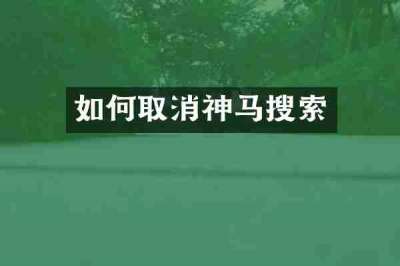 如何取消神马搜索