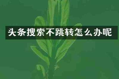 头条搜索不跳转怎么办呢