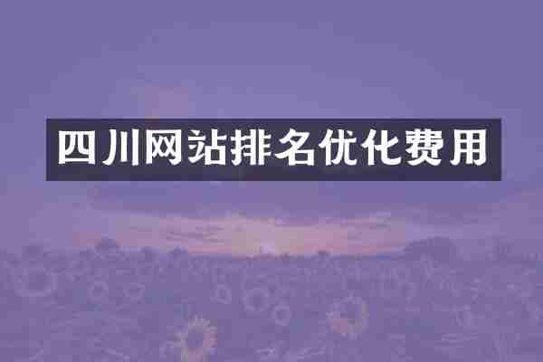 四川网站排名优化费用