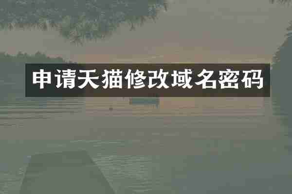 申请天猫修改域名密码