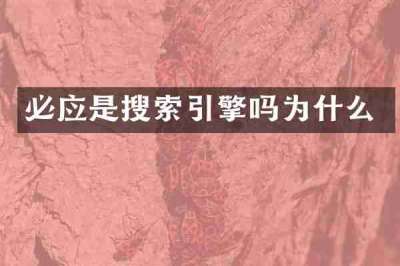 必应是搜索引擎吗为什么