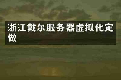 浙江戴尔服务器虚拟化定做