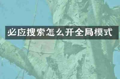 必应搜索怎么开全局模式