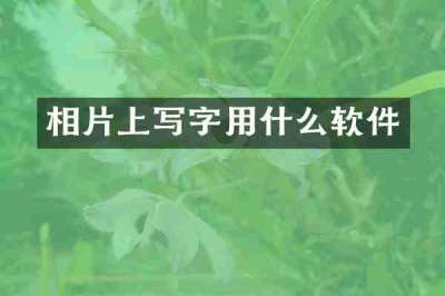 相片上写字用什么软件