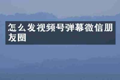 怎么发视频号弹幕微信朋友圈