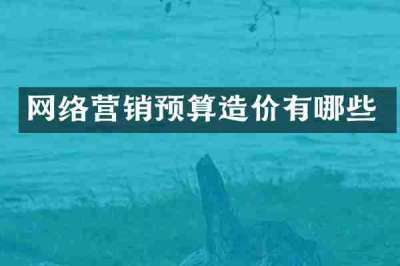 网络营销预算造价有哪些