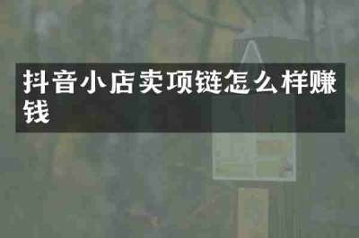 抖音小店卖项链怎么样赚钱