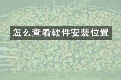 怎么查看软件安装位置