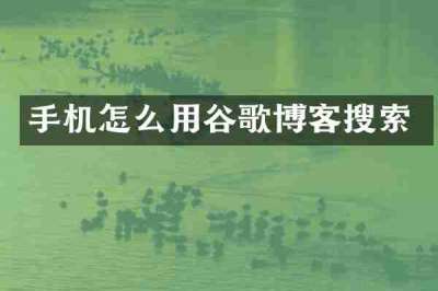 手机怎么用谷歌博客搜索