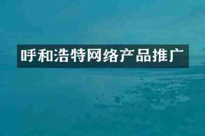 呼和浩特网络产品推广