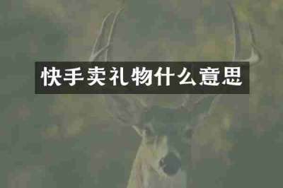 快手卖礼物什么意思