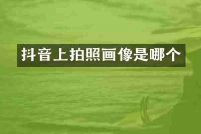抖音上拍照画像是哪个