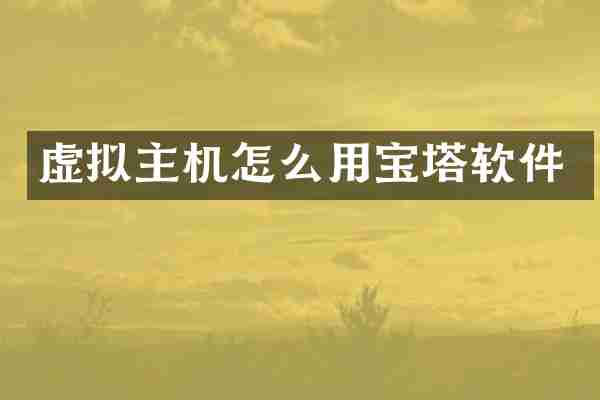 虚拟主机怎么用宝塔软件