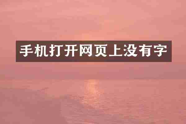 手机打开网页上没有字