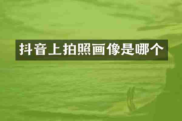 抖音上拍照画像是哪个