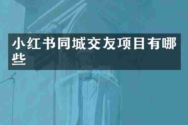 小红书同城交友项目有哪些
