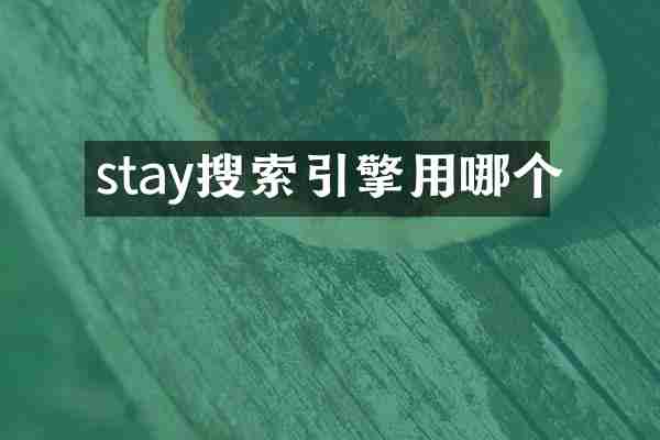 stay搜索引擎用哪个