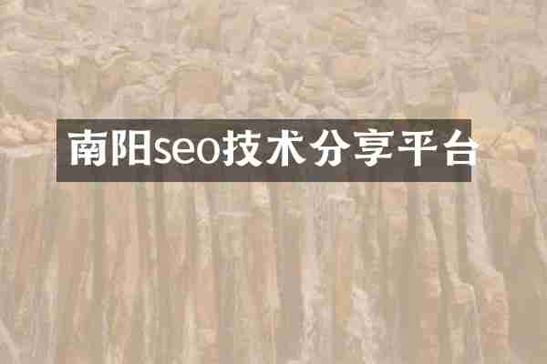 南阳seo技术分享平台