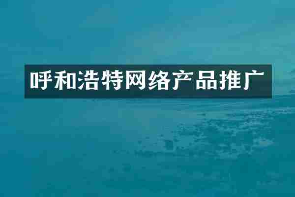 呼和浩特网络产品推广