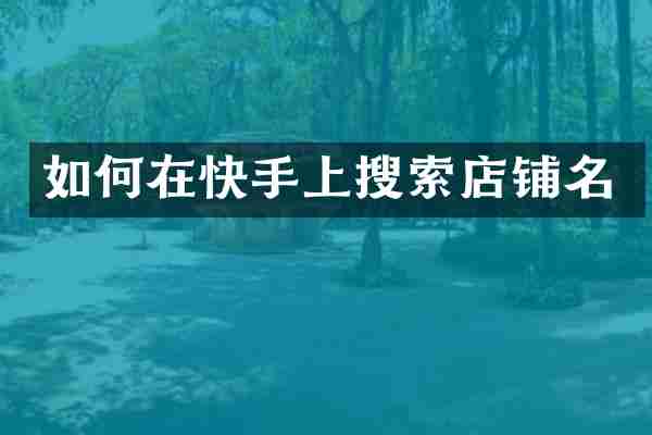 如何在快手上搜索店铺名