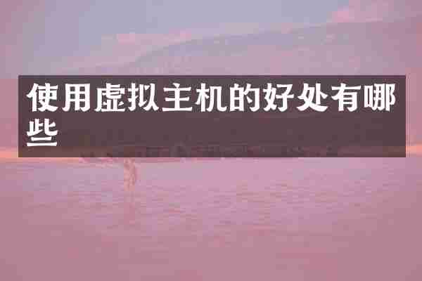 使用虚拟主机的好处有哪些