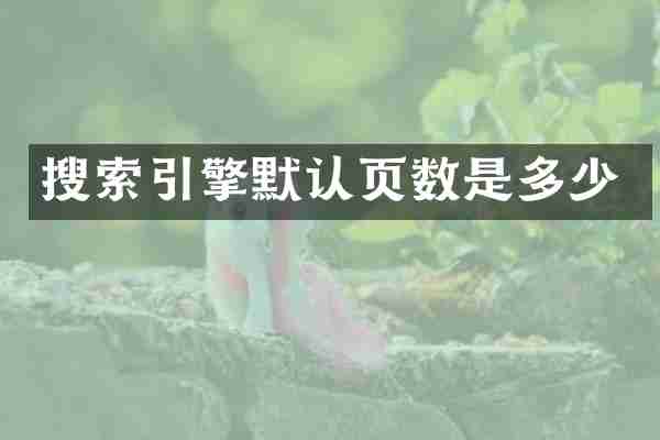 搜索引擎默认页数是多少