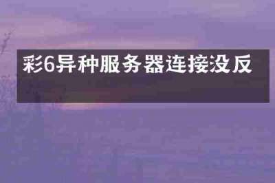 彩6异种服务器连接没反应
