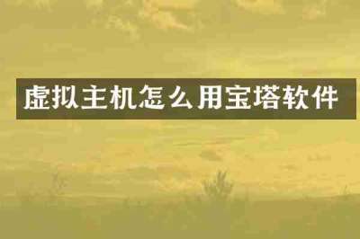 虚拟主机怎么用宝塔软件