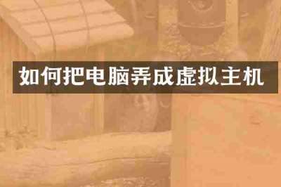 如何把电脑弄成虚拟主机