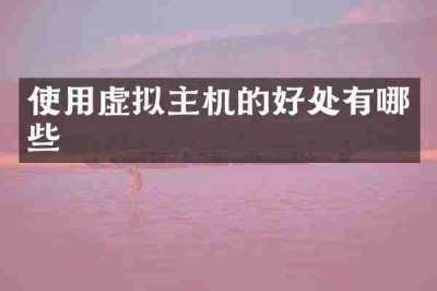 使用虚拟主机的好处有哪些