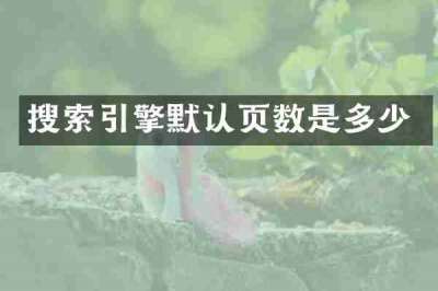 搜索引擎默认页数是多少