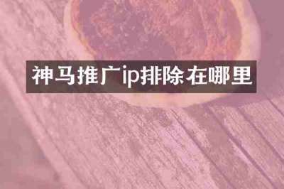 神马推广ip排除在哪里